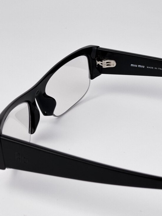 Miu Miu Women’s Eyeglasses Black Rectangle Frames MUB07S 16K08N NEW main image 6